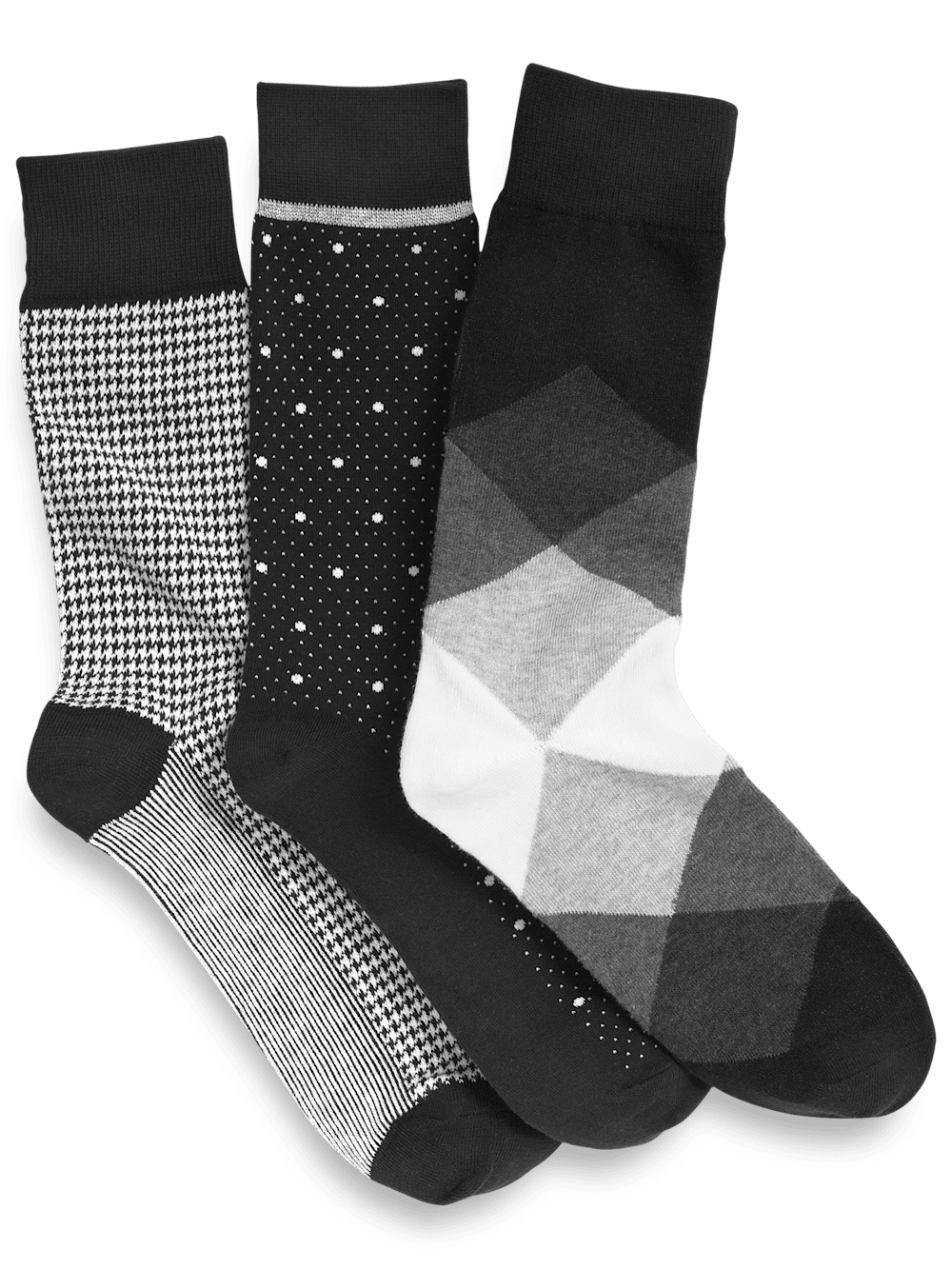 Zwarte Multi Sokken Trio - Comfortabele Mix - Een Verrassing voor Je Voeten!